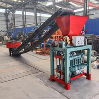 Ligne de production de machines à fabriquer des briques semi-automatiques 4-35B avec trémie pour blocs de béton creux et pavés autobloquants
