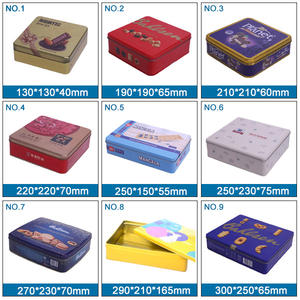 Boîtes à biscuits fantaisie carrées de petite taille de qualité alimentaire, boîte en métal pour biscuits, emballage pour bonbons, boîte en métal pour <span class=keywords><strong>chocolat</strong></span>, boîte de rangement - Product Image 5