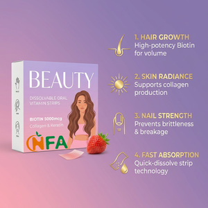 Tiras de Vitaminas Orales Completamente Disolubles OEM/ODM, Belleza sin Esfuerzo - Se Disuelven en Segundos, Piel Radiante y Luminosa con Ácido Fólico - Product Image 5