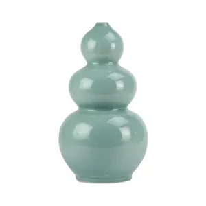 RYNQ209 vaso a forma di zucca con bottiglia grande preziosa in ceramica cinese in vaso di colore smaltato verde chiaro per la decorazione domestica