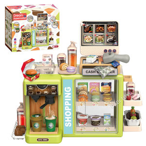 Función táctil Juego de imaginación Supermercado <span class=keywords><strong>Caja</strong></span> <span class=keywords><strong>registradora</strong></span> Juego de juguetes Máquina expendedora Juguetes Niños Máquina de café Juguete - Product Image 1