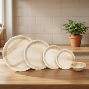 Platos de Hoja de Palma de Areca Naturales, Compostables, Desechables, Ecológicos, para Servir Comida en Fiestas y Eventos - Product Image 2