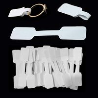 Étiquette de prix blanche vierge pour bijoux, autocollant rectangulaire auto-adhésif pour anneaux, crochets, colliers et bracelets