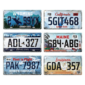 <span class=keywords><strong>Plaque</strong></span> de <span class=keywords><strong>plaque</strong></span> d'<span class=keywords><strong>immatriculation</strong></span> en métal personnalisée, décoration murale automobile pour garage, bar, man cave, cadeau pour les amateurs de voitures, style vintage - Product Image 1