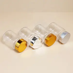 주문 투명한 플라스틱 병 손가락으로 튀김 유형 캡슐 정제 금속 분말 빈 표본 크림 단지 사탕 남비 건강 관리 알약 상자