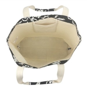 定制帆布冬季纯色拉链大容量手提包流行 Rakuten 时尚潮流购物印花包 - Product Image 5