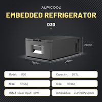 Compresor D30 20.7L móvil AC/DC 12/24V, caja enfriadora portátil, nevera congeladora de plástico, cajón para camión, 4x4, caravana, vehículo, 12V