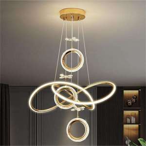 Lampada a Sospensione LED Rotonda in Acrilico, Design Multi-testa Lineare, <span class=keywords><strong>Semplice</strong></span> per Cucina, Camera da Letto, Soggiorno - Product Image 2