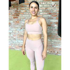 Conjunto Deportivo Vetega de Mujer Color Camel con Sujetador de Tela Elástica de Chifón y Acolchado - Product Image 2