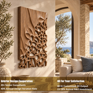 Decoración Moderna <span class=keywords><strong>para</strong></span> el Hogar, Arte de Pared Abstracto Hecho a Mano, Obra de Arte en Técnica Mixta, Pintura Tallada en Madera, <span class=keywords><strong>Cuadros</strong></span> de Pared 3D - Product Image 4