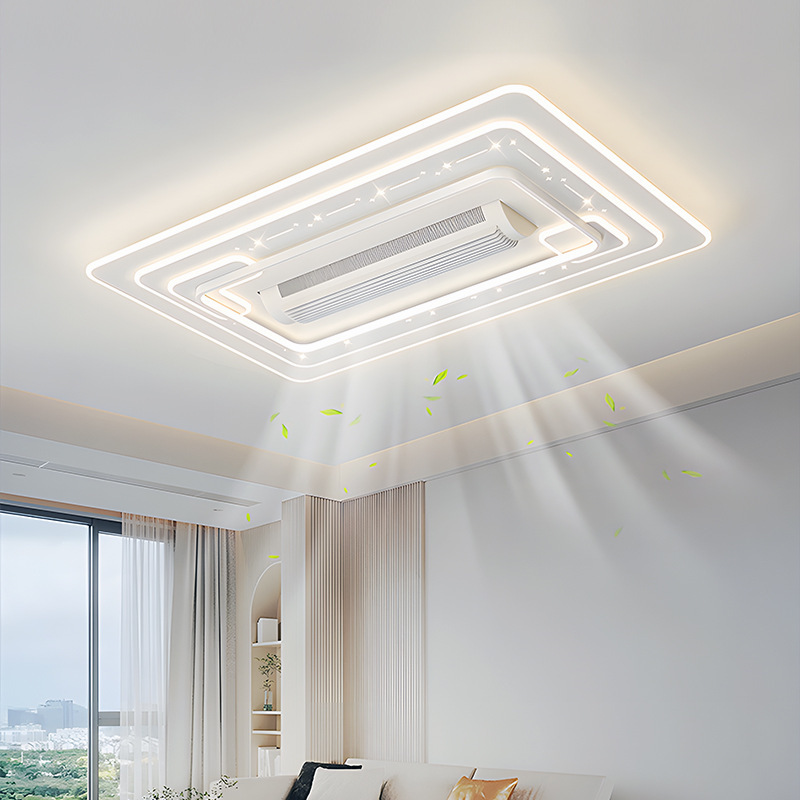 Low Noise Bladeless Ceiling Fan with LED Light Remote Control Flush Ceiling Lamp for Living Room Bedroom OEM