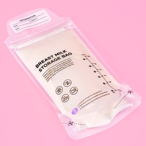 High Quality Transparent Baby Sterilized Barrier <strong>Pouch</strong> Self-standing Freezing Breast <strong>Milk</strong> Storage Bag - Product Image 1