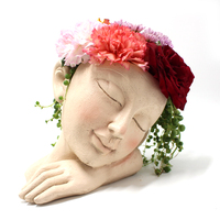 Cinoon — planteur de Cactus pour visage, fait à la main, tête en résine, Pot de fleur Unique et mignon en résine pour décoration de la maison