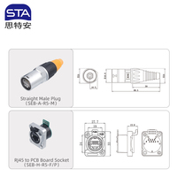 Connecteur de câble de signal circulaire Ethernet RJ45 IP67 étanche CAT5e/CAT6 8P8C, prise mâle en métal PC Ethercon