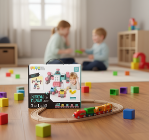 Train numérique Rufus, 72 pièces, jouet électrique transformable 1 en 1 pour enfants de 2 à 4 ans, ensemble de jeu d'intérieur - Product Image 2