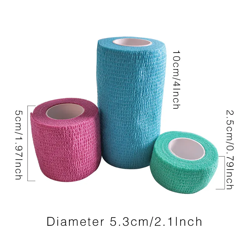 2inch x 5-yards Grip Cover Self cohesive Bandage Rolls Sports Adherent Tape
