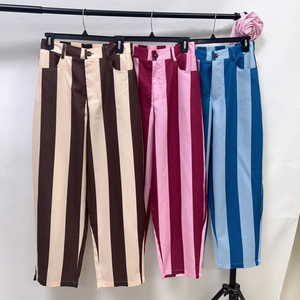 <span class=keywords><strong>Pantaloni</strong></span> a Gamba Larga Chic 2026 da <span class=keywords><strong>Donna</strong></span>, Stile Boyfriend, a Righe, Casual, <span class=keywords><strong>con</strong></span> <span class=keywords><strong>Vita</strong></span> Elasticizzata, Taglio Corto - Product Image 3