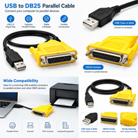 Kabel KVM Switch VGA dan USB B ke VGA + dan USB A Male to Male 2 in 1 untuk Kabel 801 UK