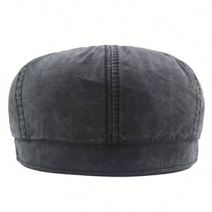 Wholesale Spring Autumn Faded Washed Cotton 8 Panels Newsboy Cap Fitted Vintage Washed Men Beret <b>Hat</b> - Product Image 3