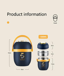 Vente flash - Boîte à lunch élégante en acier inoxydable 304SUS sans BPA, isolée sous vide, conservation de la chaleur pendant 12 heures, 2 compartiments - Product Image 6