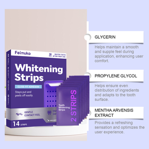 Strisce Sbiancanti per Denti Feimuko Mint Purple Shiny Care, Modello per Uso Quotidiano Portatile, Cura della Salute Orale, Facile Utilizzo - Product Image 4
