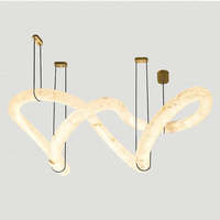 Lustre en marbre espagnol LED, design moderne minimaliste de luxe, pour restaurant, villa, maison modèle