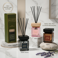Diffuseur de parfum d'ambiance grande capacité 500ml 1000ml avec bâtonnets en rotin, emballage personnalisé, bouteille de parfum sur mesure, marque privée, OEM