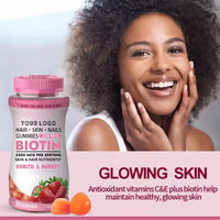 Gummies pour cheveux, peau et ongles avec biotine 2500 mcg, poudre de collagène, complément alimentaire santé et beauté
