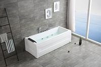 Baignoire Jacuzzi de style européen en acrylique à prix abordable avec cascade et massage à air, incluant un drain pour salle de bain