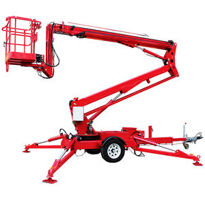 Mendorong sendiri teleskopik lengan angkat 12m Cherry Picker Towable Boom Lift - Product Image 4