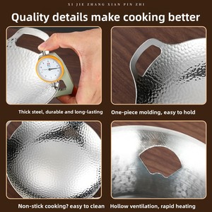 Marmite à soupe en acier inoxydable triple couche martelé avec réchaud à <span class=keywords><strong>alcool</strong></span> professionnel pour restaurant - Product Image 5