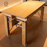 Bureau de style océanique, bibliothèque à axe optique, table longue de style industriel minimaliste, bureau allongé de designer, résistant aux taches
