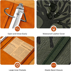 Nhà Máy Trực Tiếp Da D-Hình Vòng Chất Kết Dính Máy Tính Xách Tay Giấy A4 Bìa Chất Kết Dính Lưu Trữ Danh Mục Đầu Tư Trường Hợp Thư Mục Với Túi Bên Trong - Product Image 5