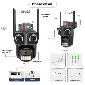 Cámara de seguridad de tres lentes y tres pantallas <span class=keywords><strong>ICsee</strong></span> 9MP 4K Sistema todo en uno Inalámbrico <span class=keywords><strong>WiFi</strong></span> PTZ Vigilancia IP para exteriores - Product Image 4