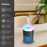 Diffuseur d'arômes portable YS pour la maison et la voiture, 80 ml, 500 mAh, alimenté par USB, en alliage d'aluminium, purificateur d'air, pulvérisation automatique d'huiles essentielles, 2-en-1