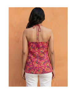 Women Summer Floral Printed Halter Neck Cotton <b>Kurti</b> Lightweight Casual Ethnic Wear <b>Top</b> Traditional Indian Tunic Bulk Order - Product Image 5