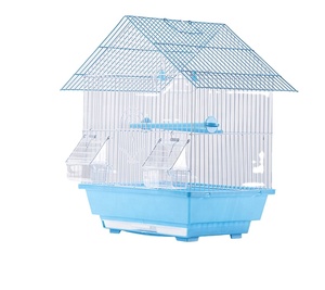Parrot Bird Cage <b>Small</b> Metal Iron Foldable Adjustable Pearl Villa Design White/Green/Red/Blue Colors for Travel Use Pet Supplies - Product Image 1