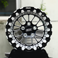 Jantes forgées 2 pièces Beadlock noires usinées à rayons multiples de 15, 17, 18 pouces 5x114.3 5x120 pour la piste ou la course de dragster