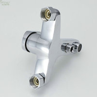 Ensemble de mitigeur de douche de bain de salle de bain en chrome poli motif de pulvérisation de pluie à poignée unique pour hôtels