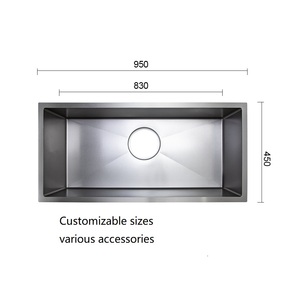Évier de cuisine en acier inoxydable 304 fait main 830*450*228mm, design à bords fraisés, grand bac unique, nano, style coréen, très vendu - Product Image 3
