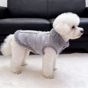 Vêtements pour chiens et chats pour la promenade, gilets thermiques élégants en polaire d'agneau pour petits et moyens chiens, modèles Teddy Bear et <span class=keywords><strong>Pomeranian</strong></span>. - Product Image 1