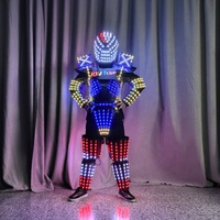 Costume de danse de salon pour homme, robot à écran LED sur la poitrine, lumineux, en spandex/nylon, pour spectacle sur scène, DJ