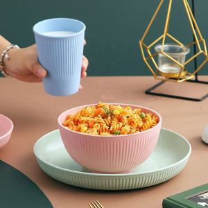 Assiettes, bols et tasses écologiques biodégradables en paille de blé pour restaurant et cuisine - Product Image 4