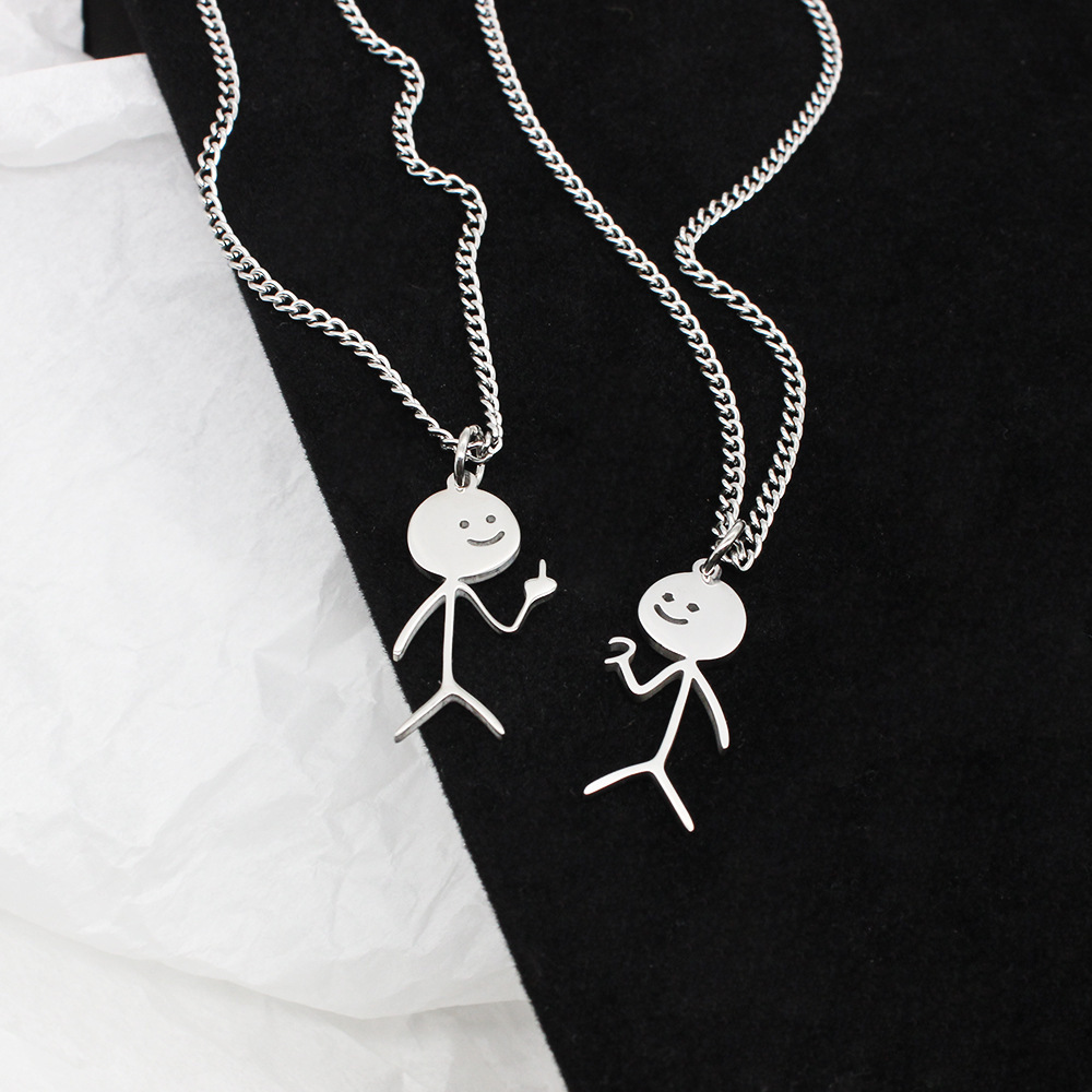 Pendentif Stickman Middle Finger En Or - Bijou Fun Et Décalé, Neuf Avec étiquettes