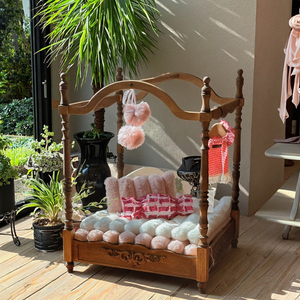 Luxe Massief Houten Huisdierenmeubilair Hondenkennel Kat Bed Huisdrager Voor Gebruik In De Woonkamer - Product Image 3