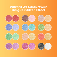 Ensemble de stylos marqueurs à paillettes à double embout imperméables Giorgione 12 couleurs, en plastique, à base d'eau, pointe de pinceau douce pour une écriture fluide, pour enfants