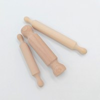 Offre Spéciale Mini rouleau à pâtisserie en bois cuisson Mini rouleau à pâtisserie non peint trompette pâte presse bâton outil de bricolage pour enfants14/17.8cm