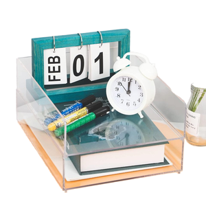 Tùy Chỉnh Bàn Tổ Chức Và Tập Tin Hiển Thị Rõ Ràng <span class=keywords><strong>Acrylic</strong></span> Tạp Chí Giá Chia Loại Cuốn Sách Kệ - Product Image 1