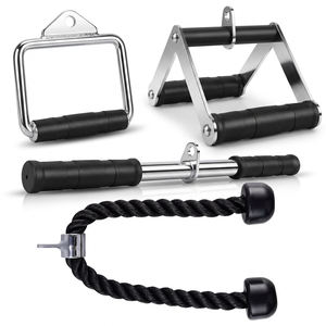 Accessoires de traction robustes en fer pour machine Smith – Ensemble combiné d'entraînement de force pour biceps et <span class=keywords><strong>triceps</strong></span> - Product Image 1