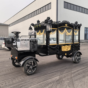 Carroza Fúnebre Eléctrica Negra Dorada de la Mejor Calidad, Carroza para Ataúdes, Carroza Fúnebre en Venta - Product Image 1